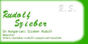 rudolf szieber business card